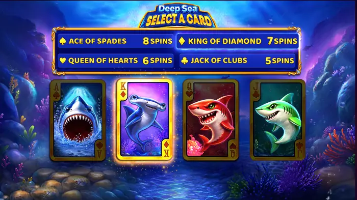 Выбор карты для бонусных вращений в Deep Sea Frenzy