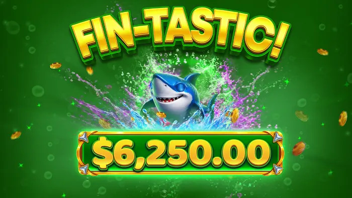 Экран с примером крупного выигрыша в Deep Sea Frenzy.